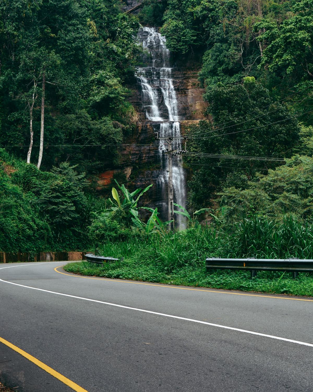 Waterfall beside a road near Ratnapura